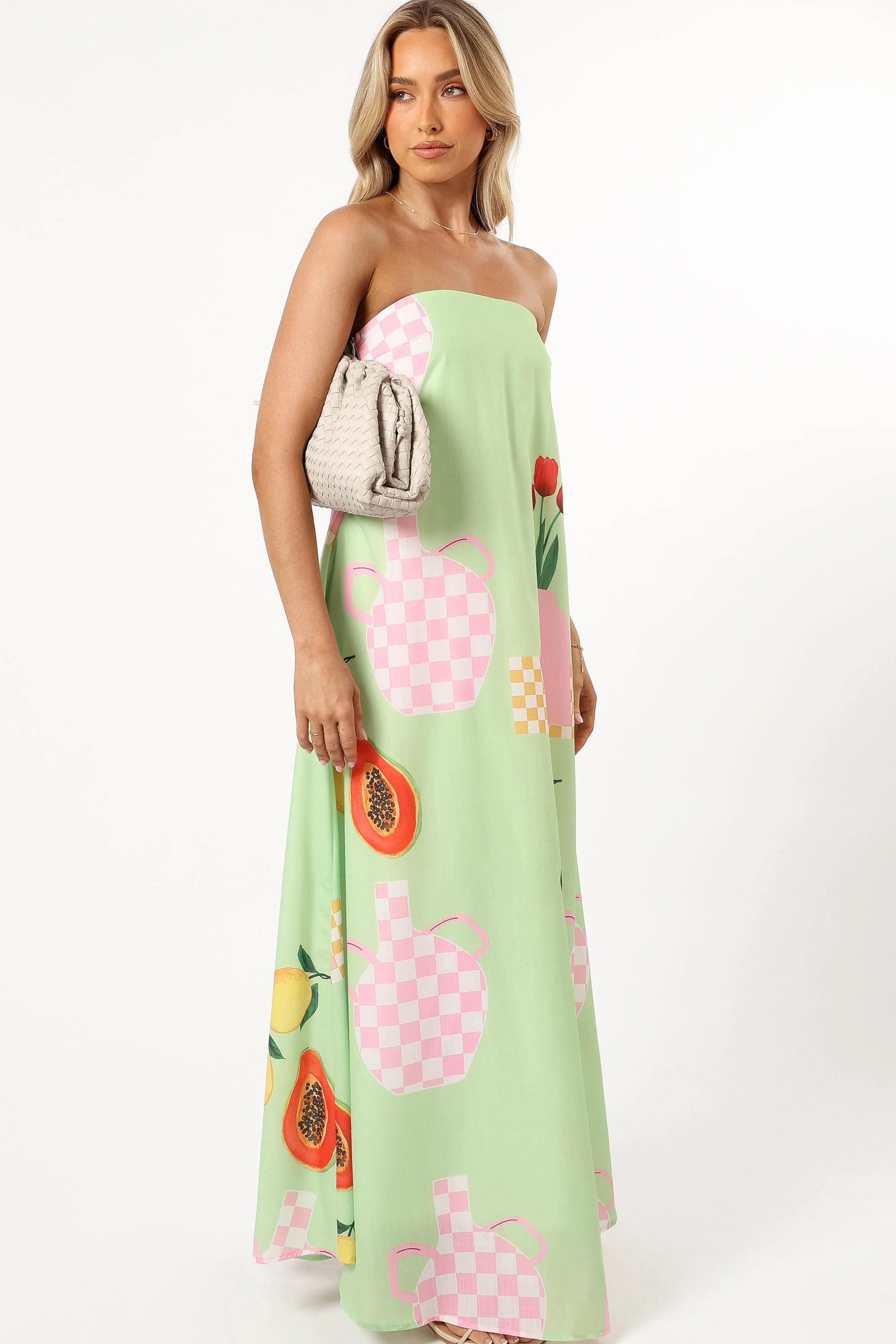 Petal & Pup Piccolo Strapless Maxi Dress - Green Papaya GreenPapaya Discount