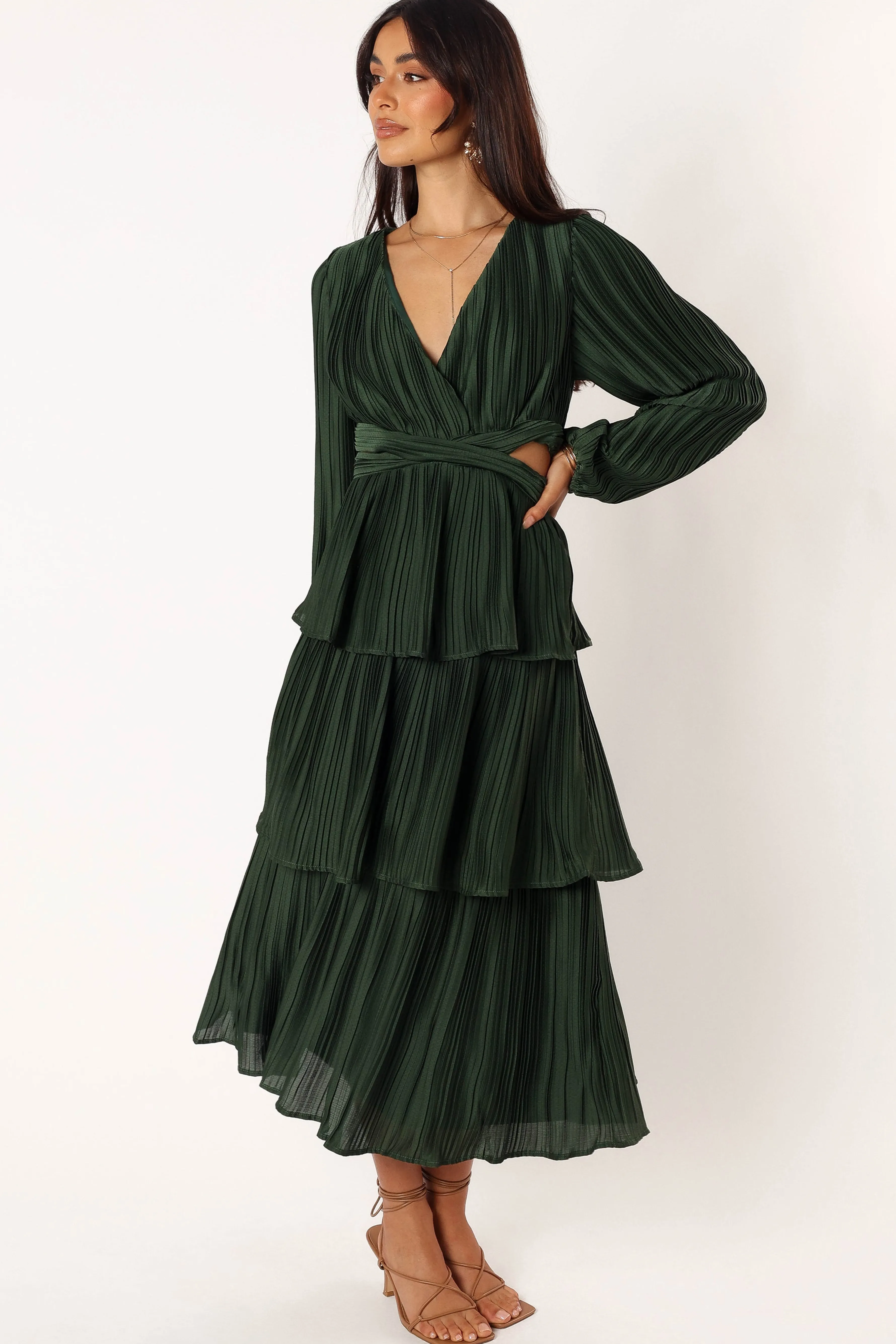 Petal & Pup Pippa Long Sleeve Midi Dress - Emerald Store