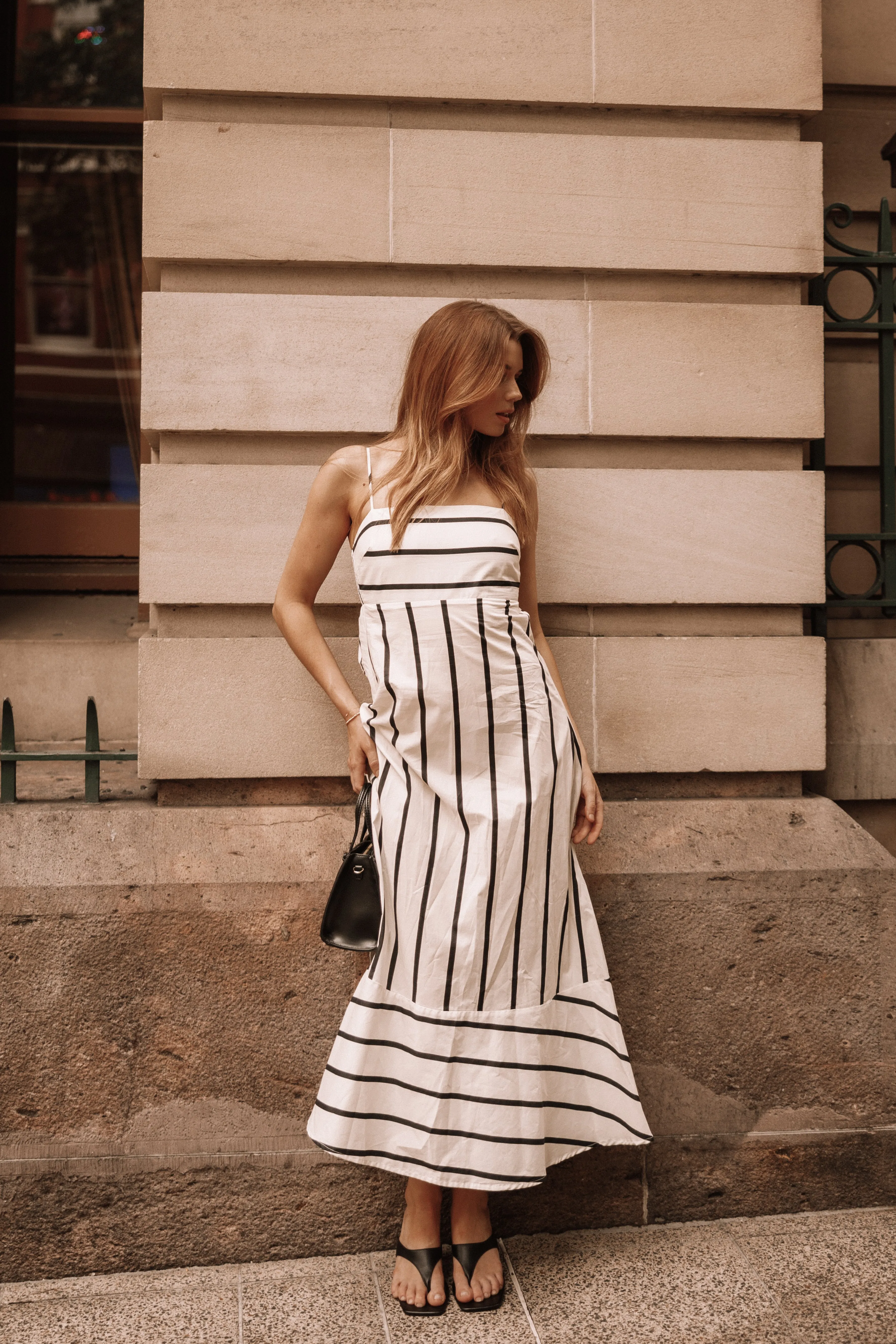 Petal & Pup Shantelle Midi Dress - Cream Stripe CreamStripe Outlet