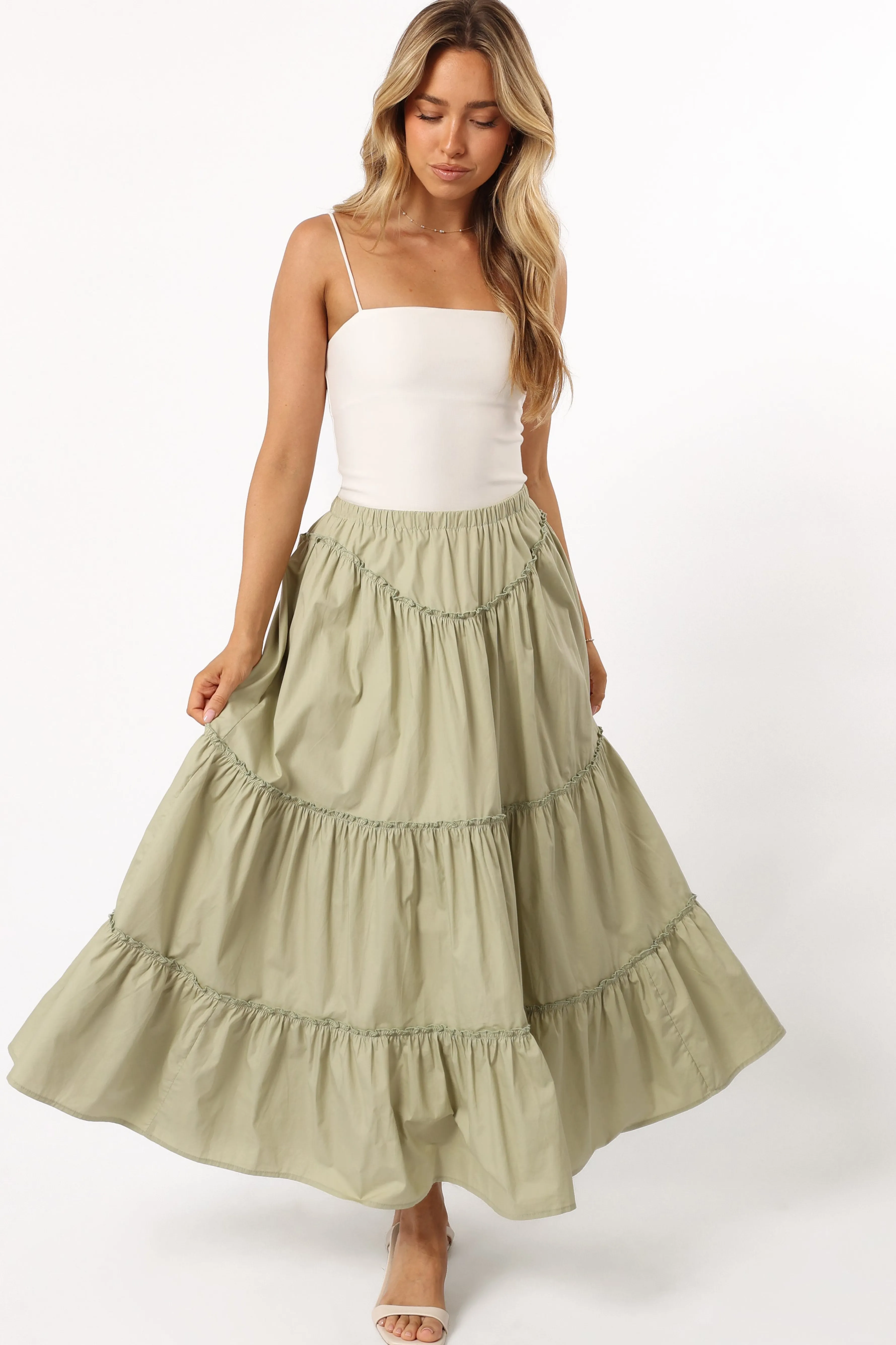 Petal & Pup Somerset Midi Skirt - Pistachio Shop