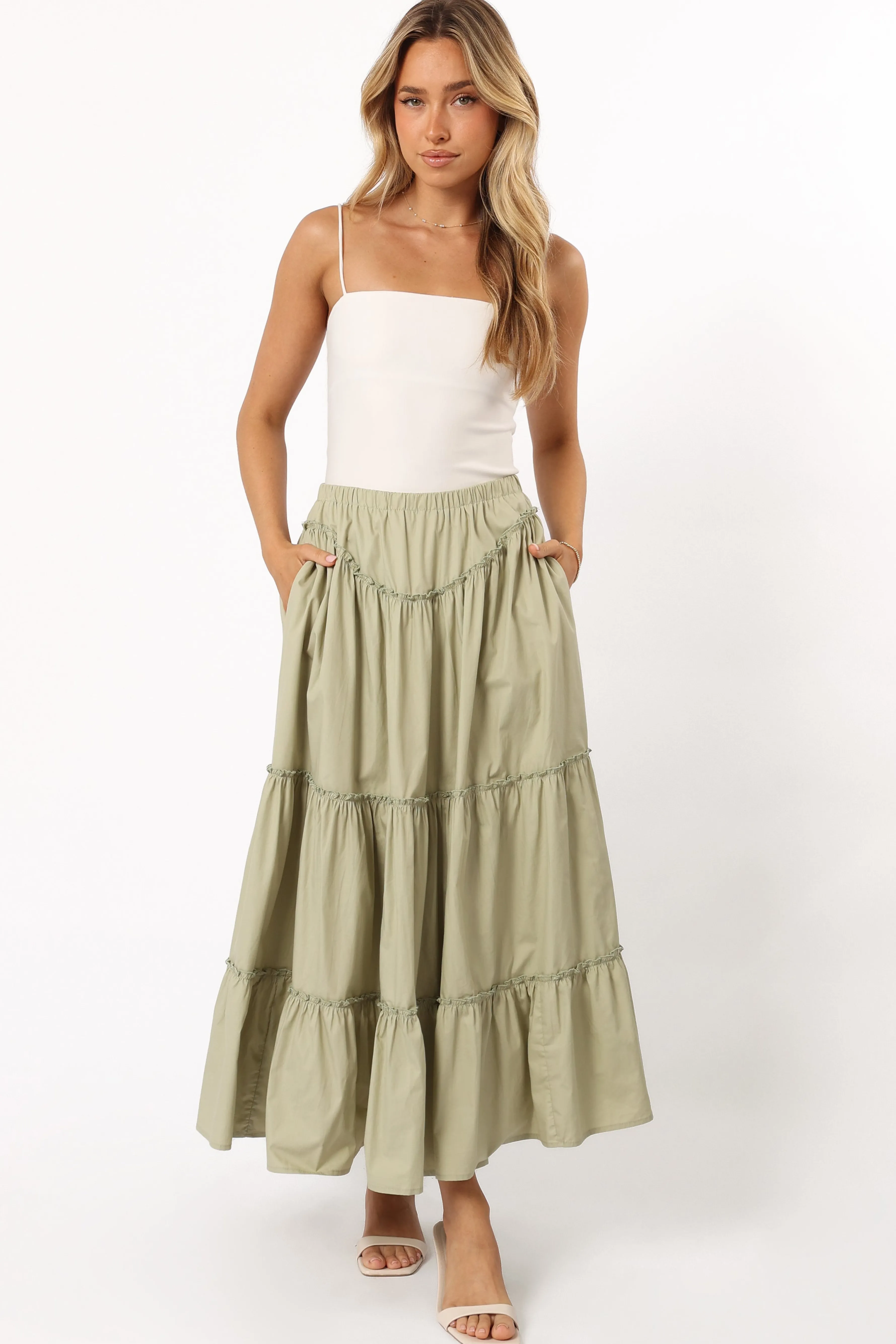 Petal & Pup Somerset Midi Skirt - Pistachio Shop