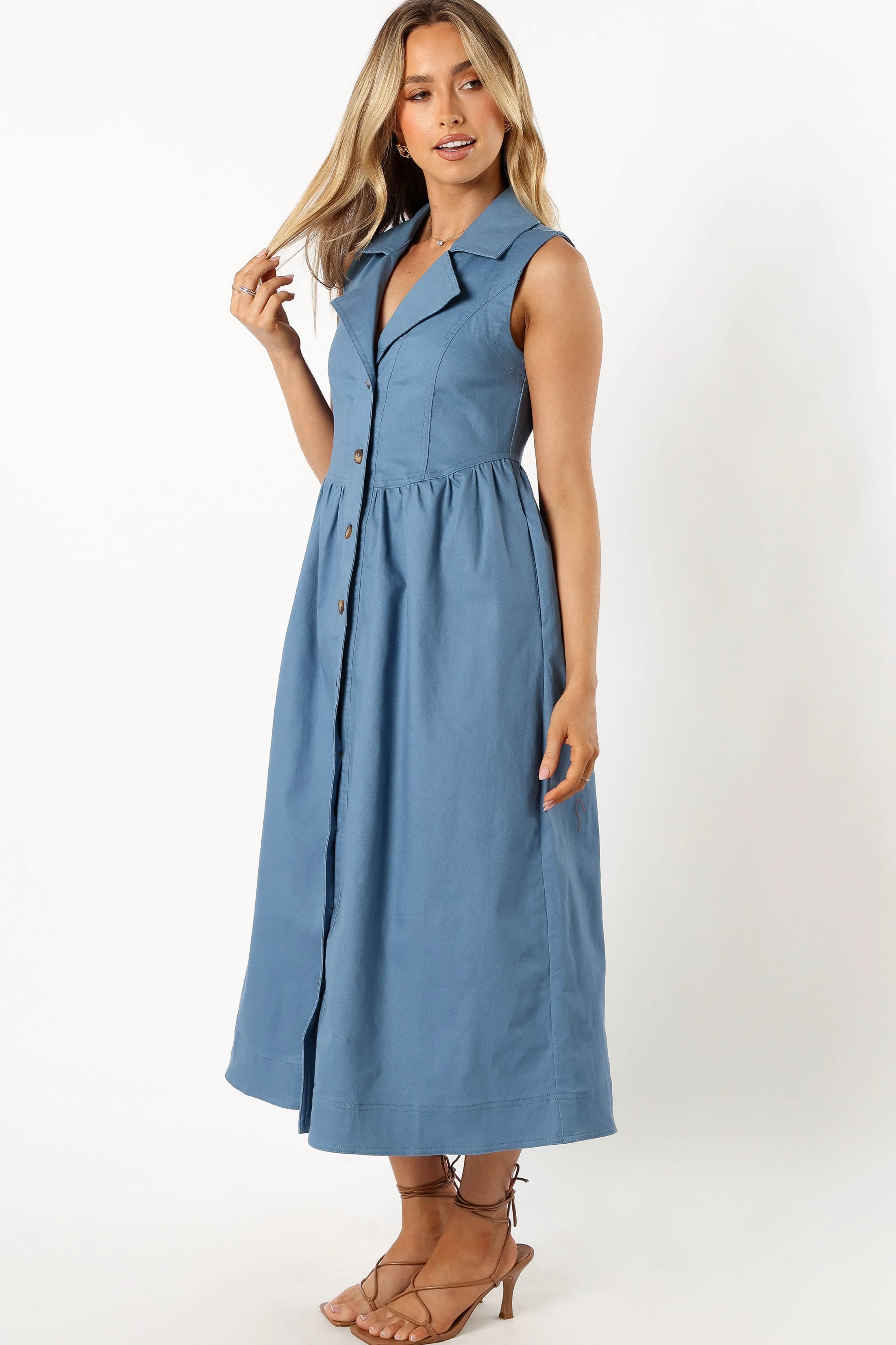 Petal & Pup Sonja Midi Dress - Steel Blue SteelBlue Shop