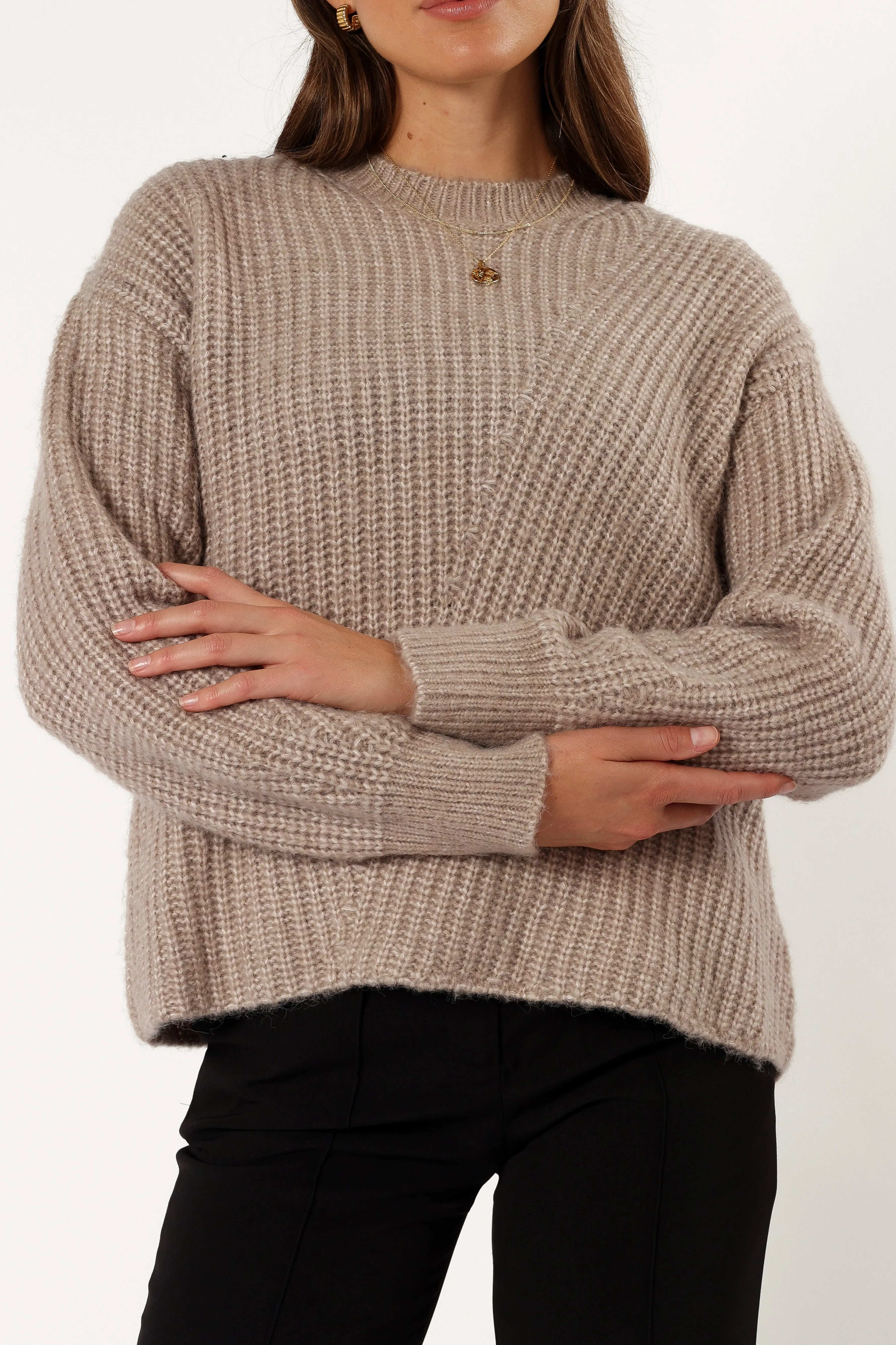 Petal & Pup Villa Knit Sweater - Taupe Shop