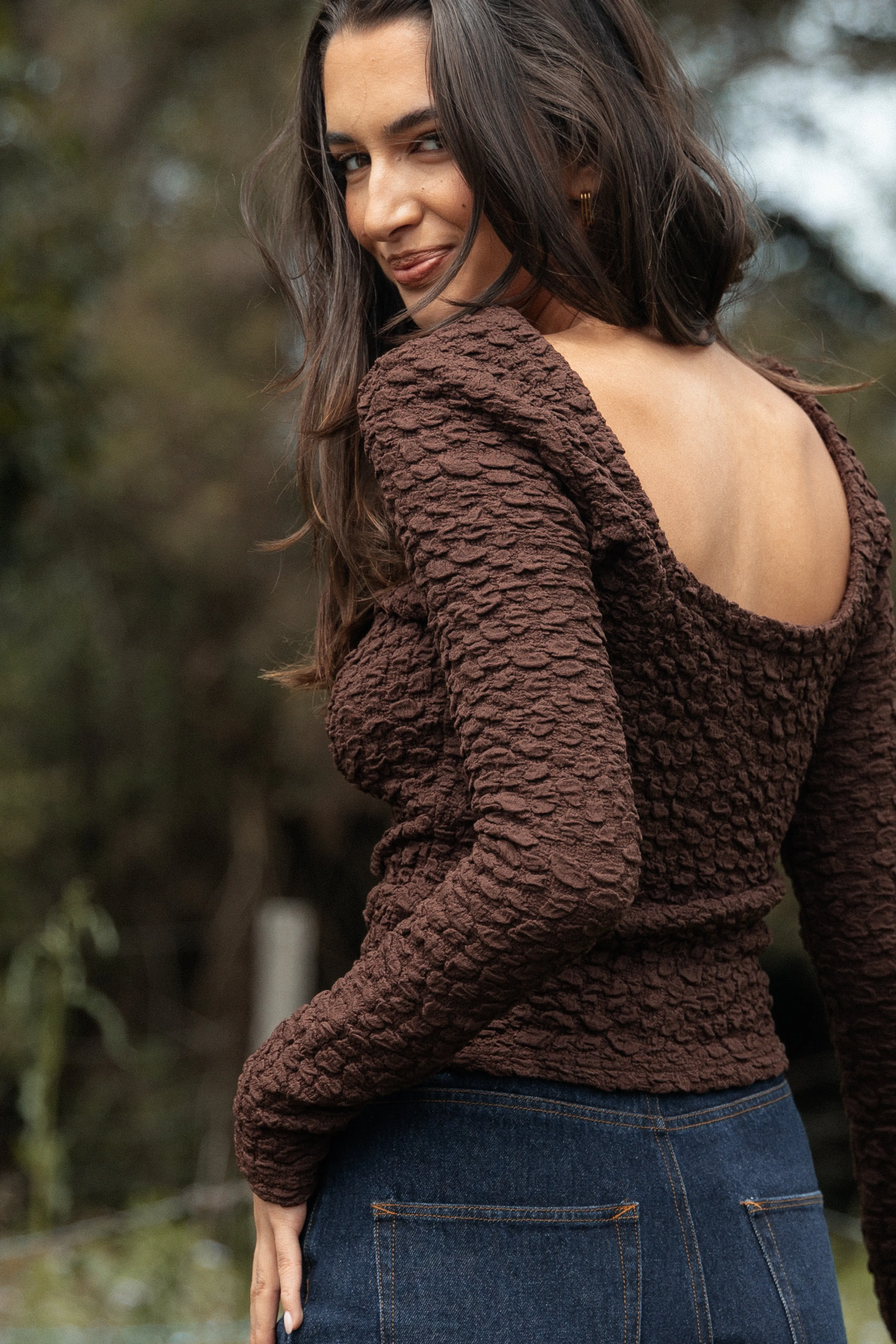 Petal & Pup Warren Long Sleeve Top - Brown Fashion