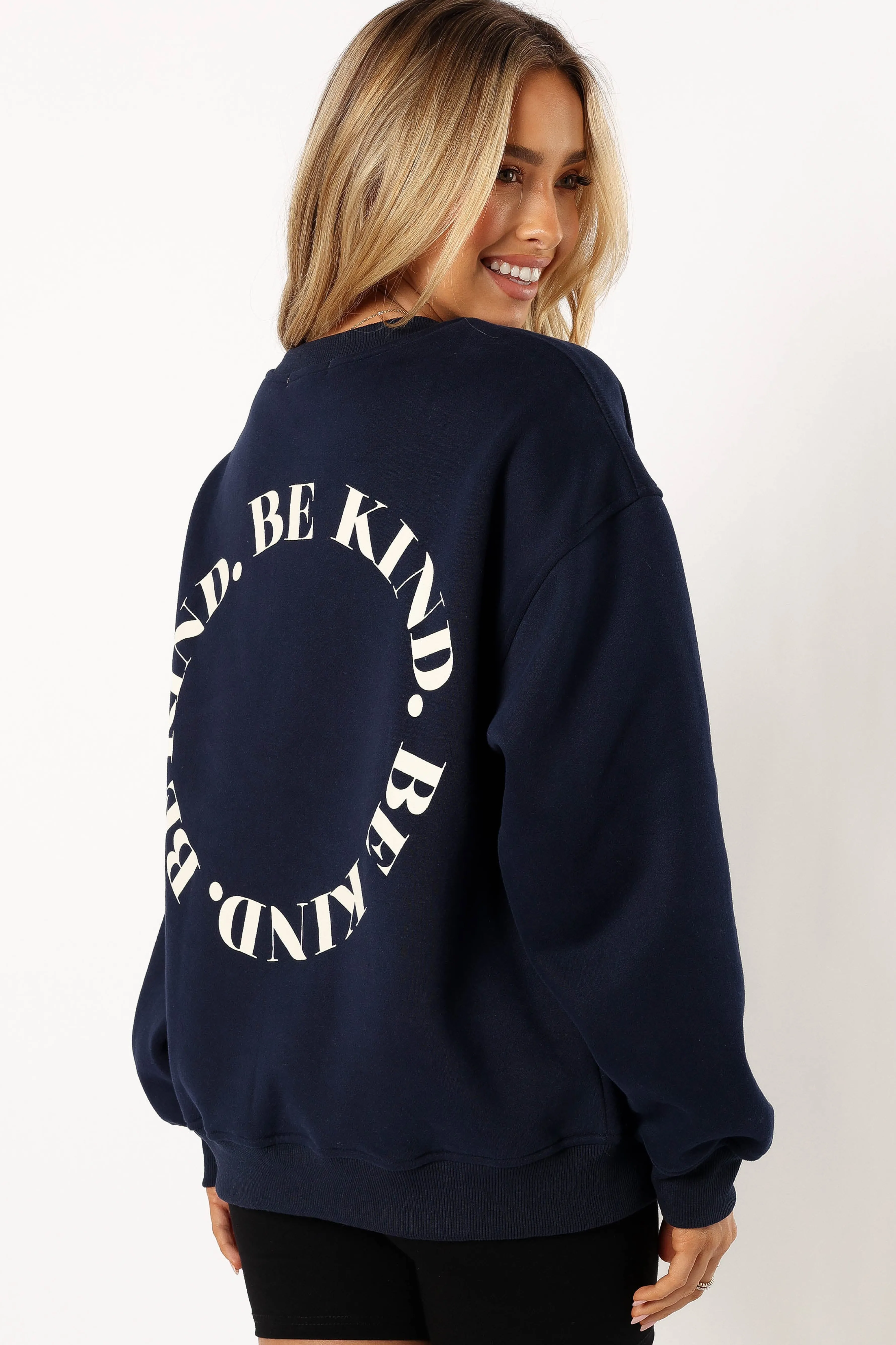 Petal & Pup Wrenley Be Kind Sweatshirt - Navy Outlet